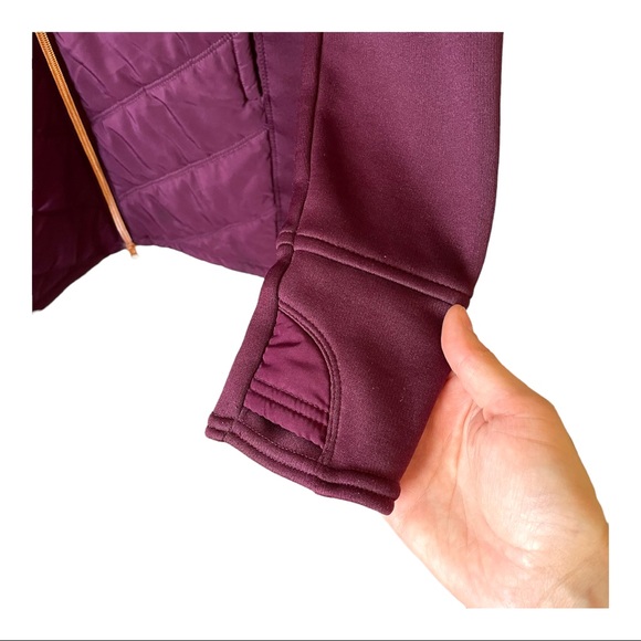 RARE FILA SPORT Athletic Purple Midi Semi-Puffer Fleece-lined Zip-Up Jacket - Picture 8 of 14